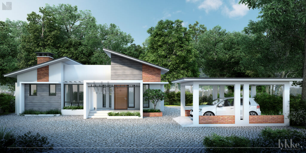 A rendered image of a residential project with minimalistic appeal.