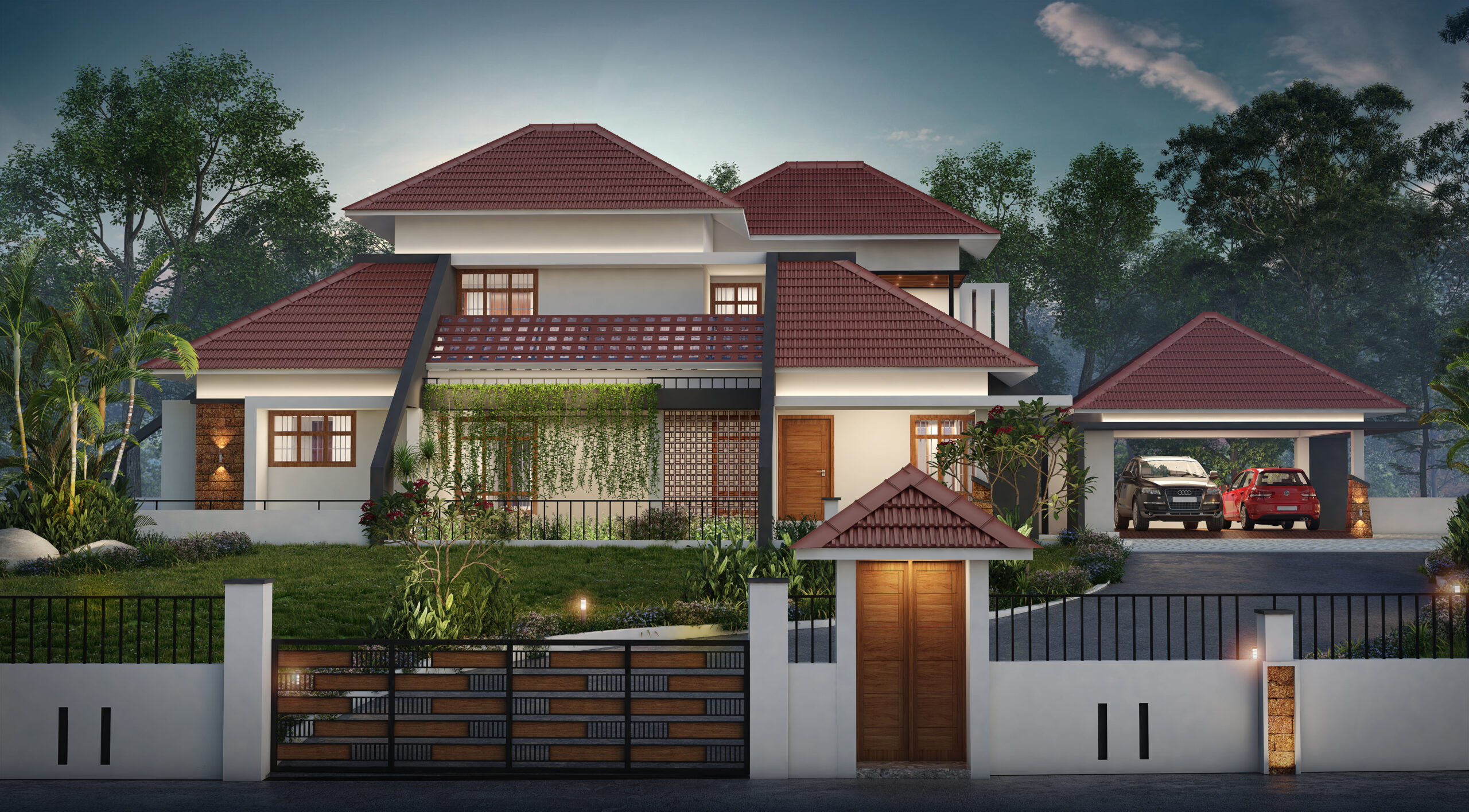 A rendered image of a residential project by Lykke Architecture Studio