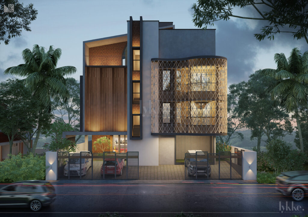 A modern apartment as a hospitality project with stunning white facade and clean lines.